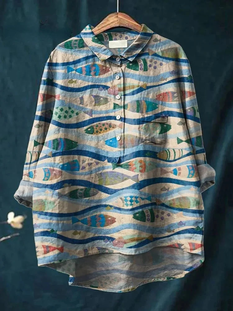 Vis Kunst Shirt – Authentiek & vrij