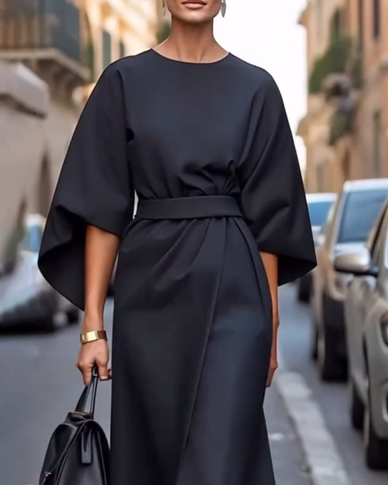Elegant Lantern Sleeve Dress