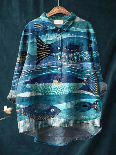 Oceaan Kunst Shirt – Puur & stijlvol