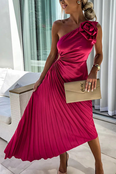 Lizbeth | Flower One Shoulder Dress