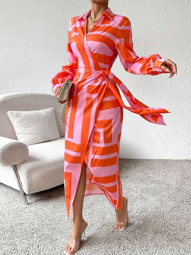 Wrap Print Dress
