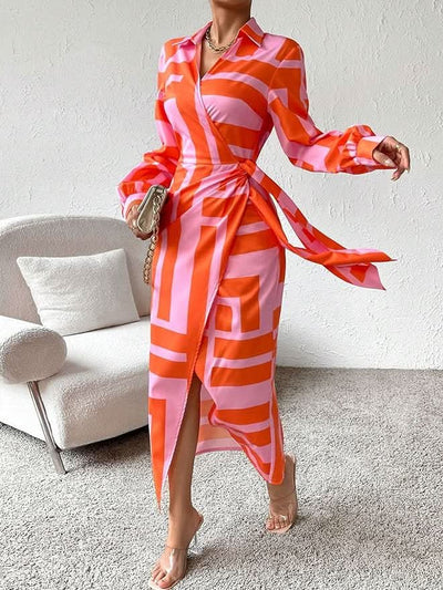 Wrap Print Dress