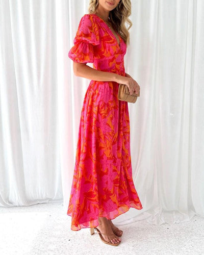 Elegant V-Neck Maxi Dress