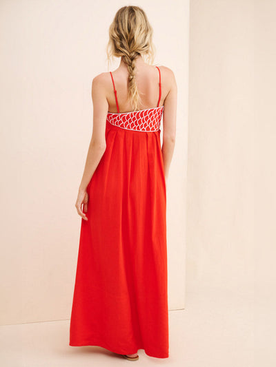 Audrie | Red Fish Maxi Dress
