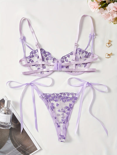 Nyxira | Heart Embroidered Lingerie