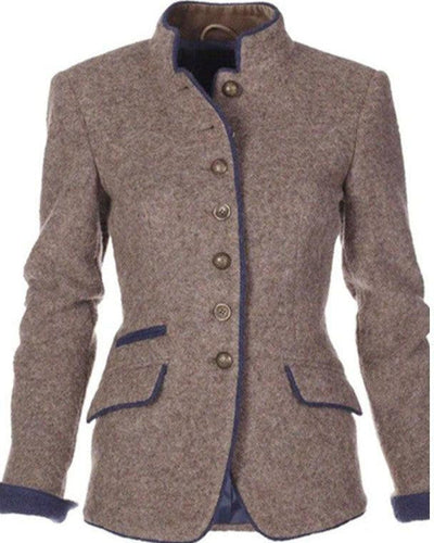 Black | Elegant Cardigan with High Collar