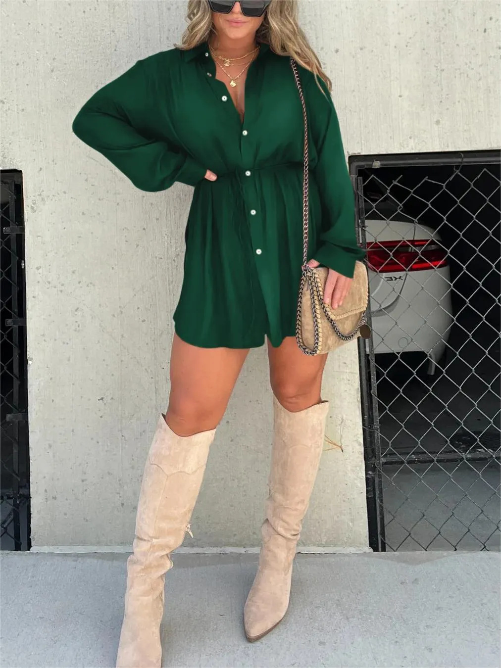Trendy Satin Romper Dress