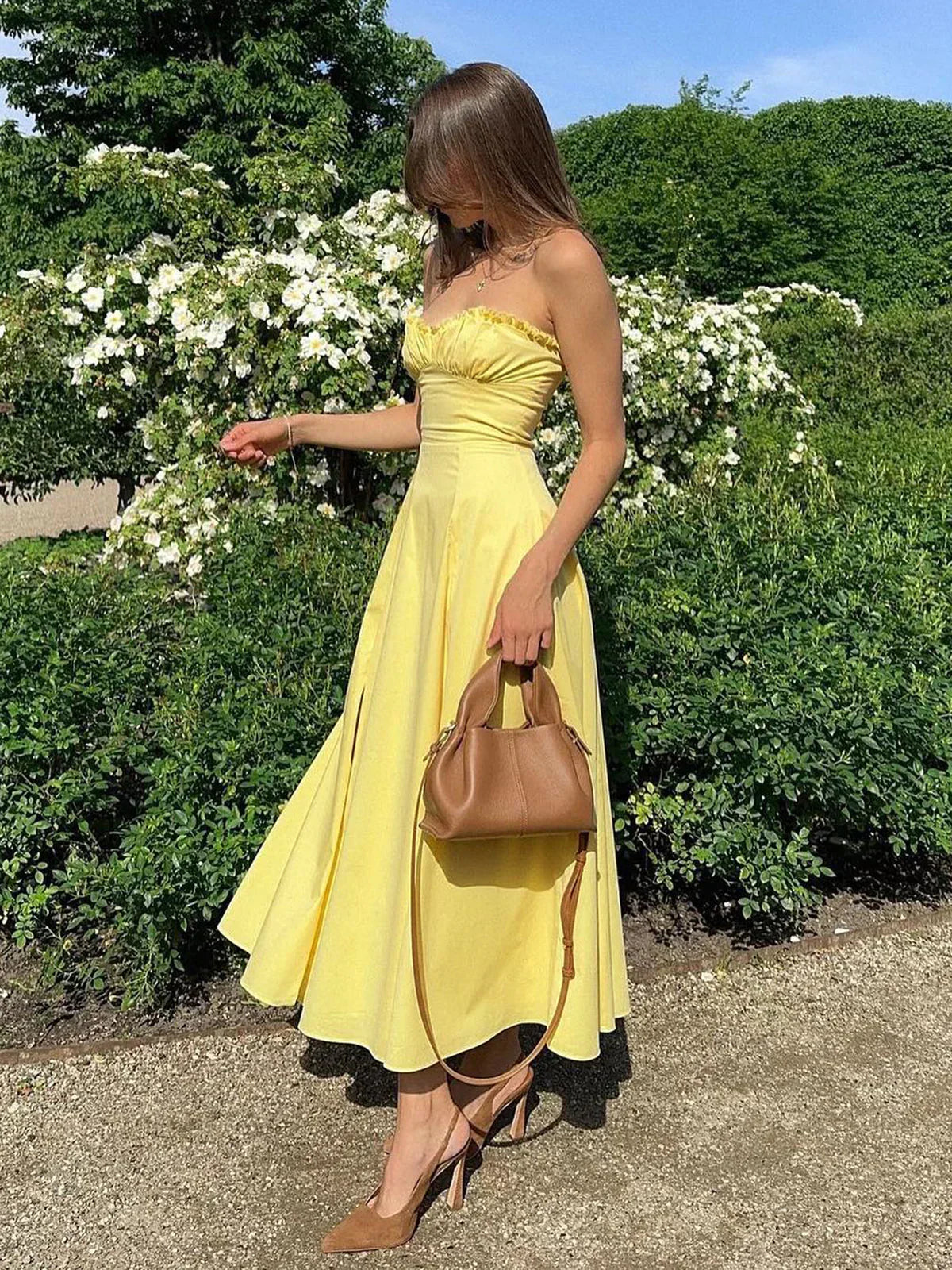 Elandra | Lemon Midi Dress