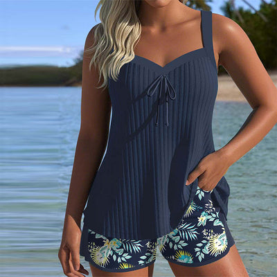 Striped Tankini with Shorts