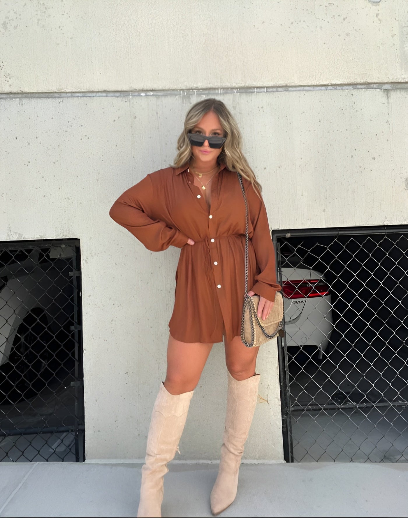 Trendy Satin Romper Dress