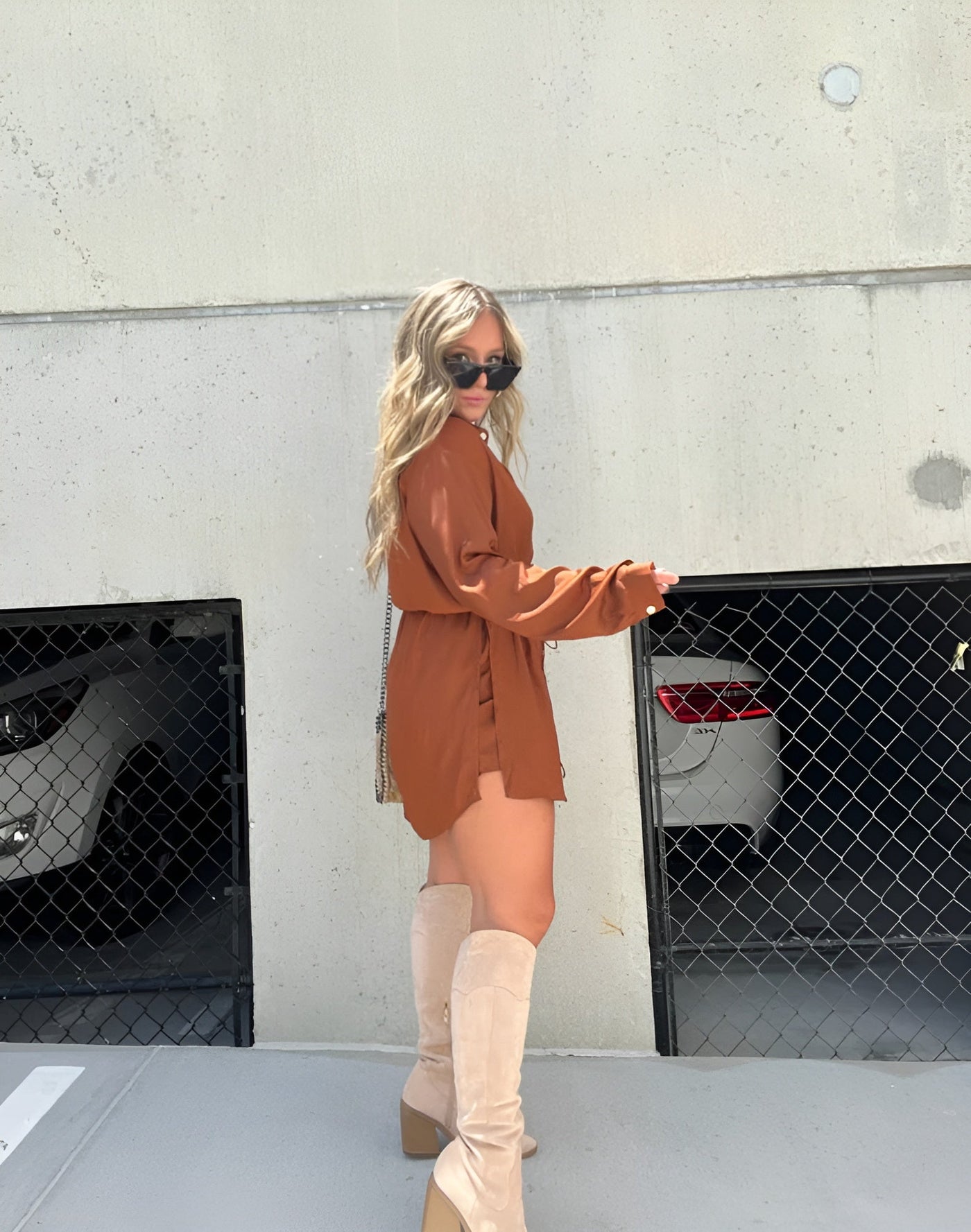 Trendy Satin Romper Dress
