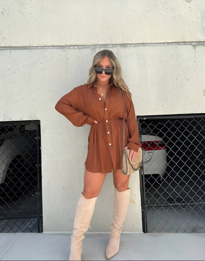 Trendy Satin Romper Dress