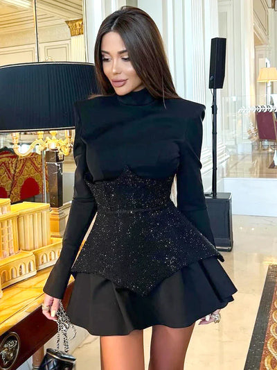 Shiny Sequins Mini Dress | Orianel