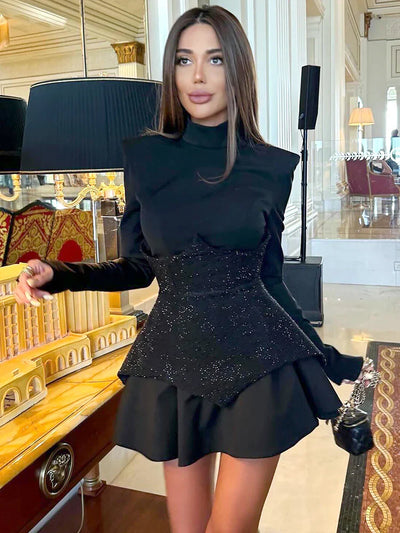 Shiny Sequins Mini Dress | Orianel