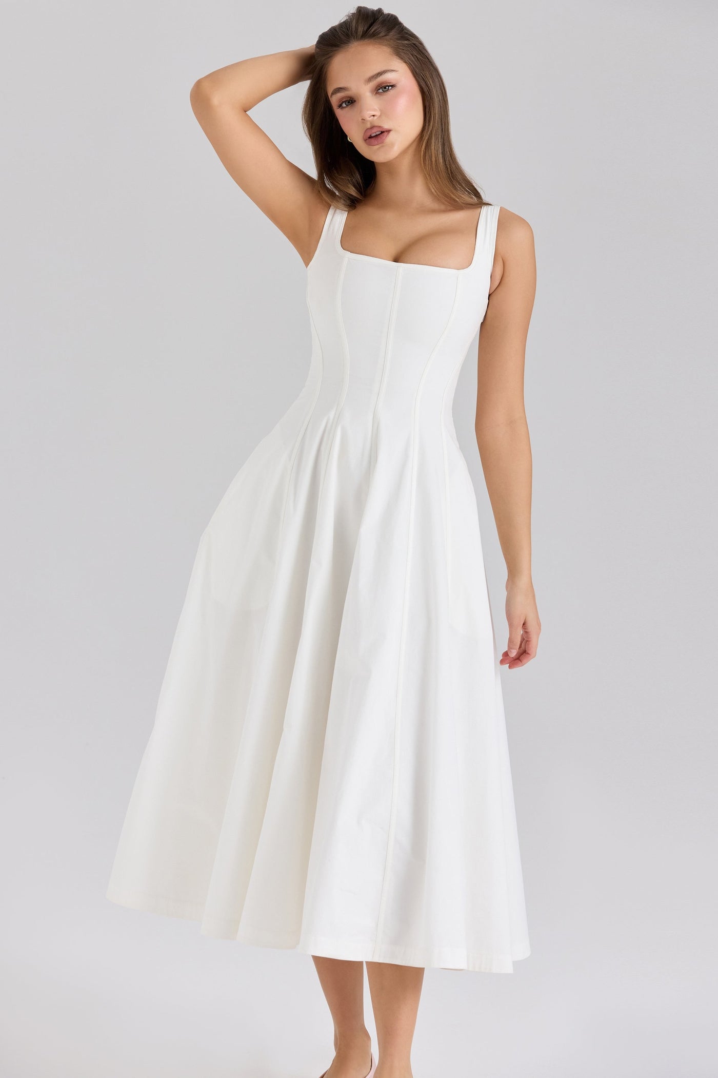 Lace Corset Midi Dress