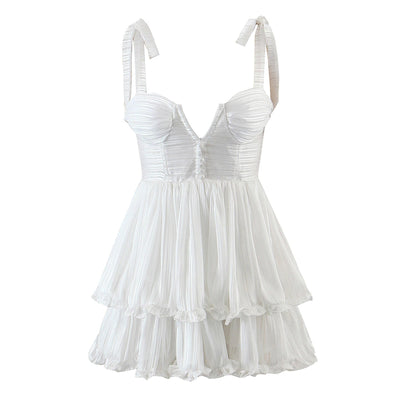Ruffle Chiffon Mini Dress