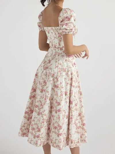 Floral Split Midi Dress - Adalyn