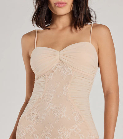 Asymmetrical Lace Gown