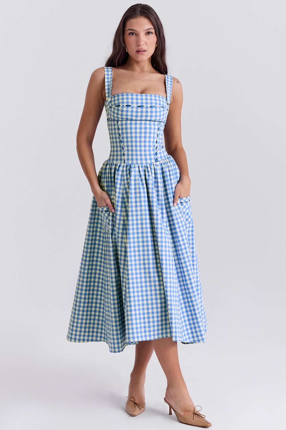 Gingham Midi Dress