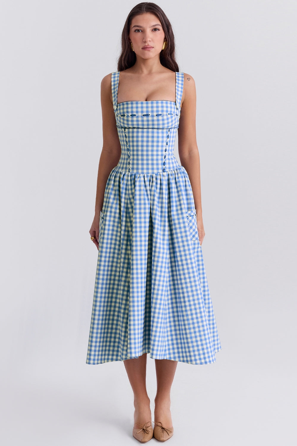 Gingham Midi Dress