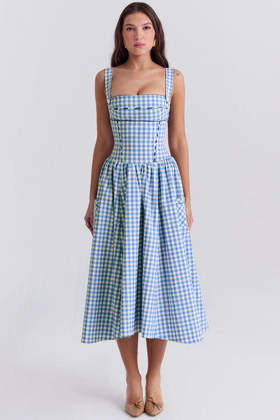 Gingham Midi Dress