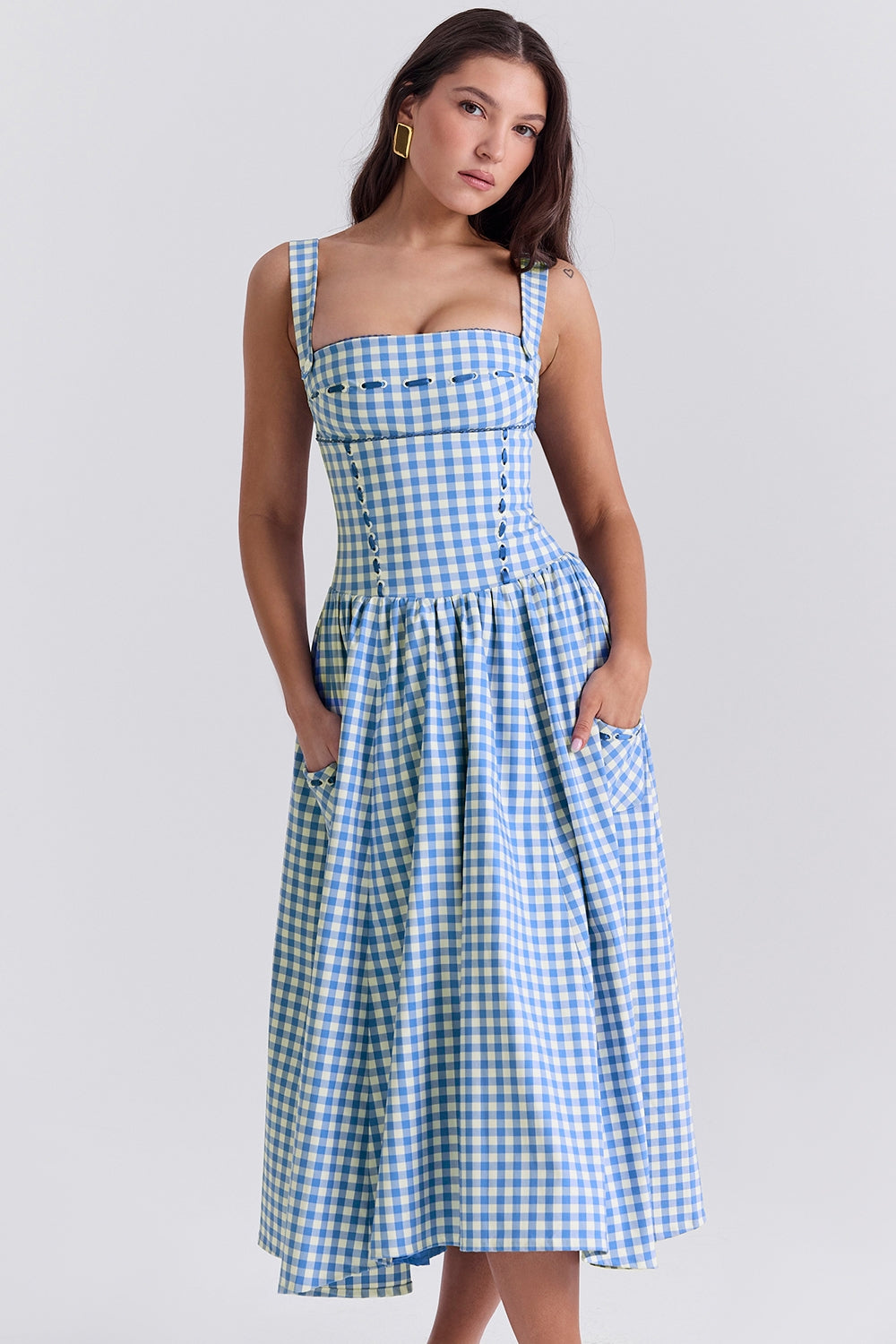 Gingham Midi Dress