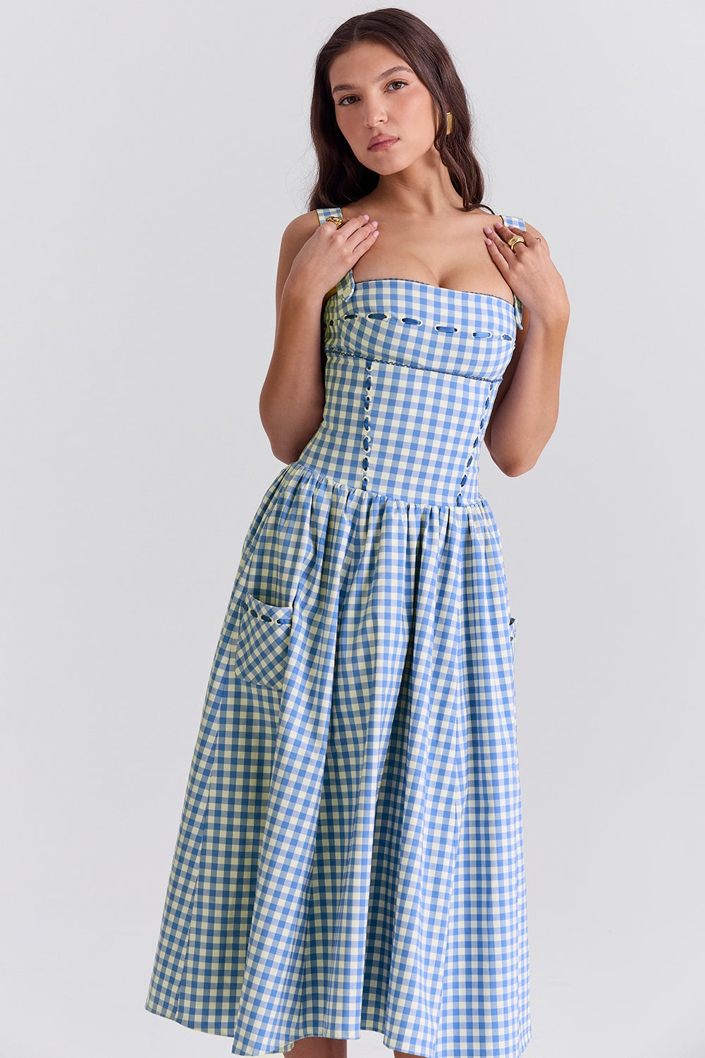 Gingham Midi Dress