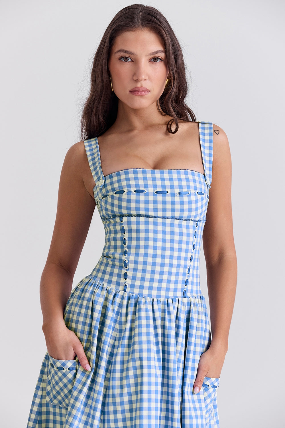 Gingham Midi Dress