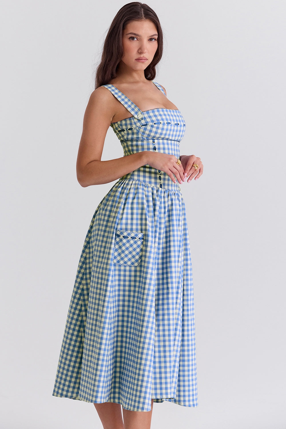 Gingham Midi Dress