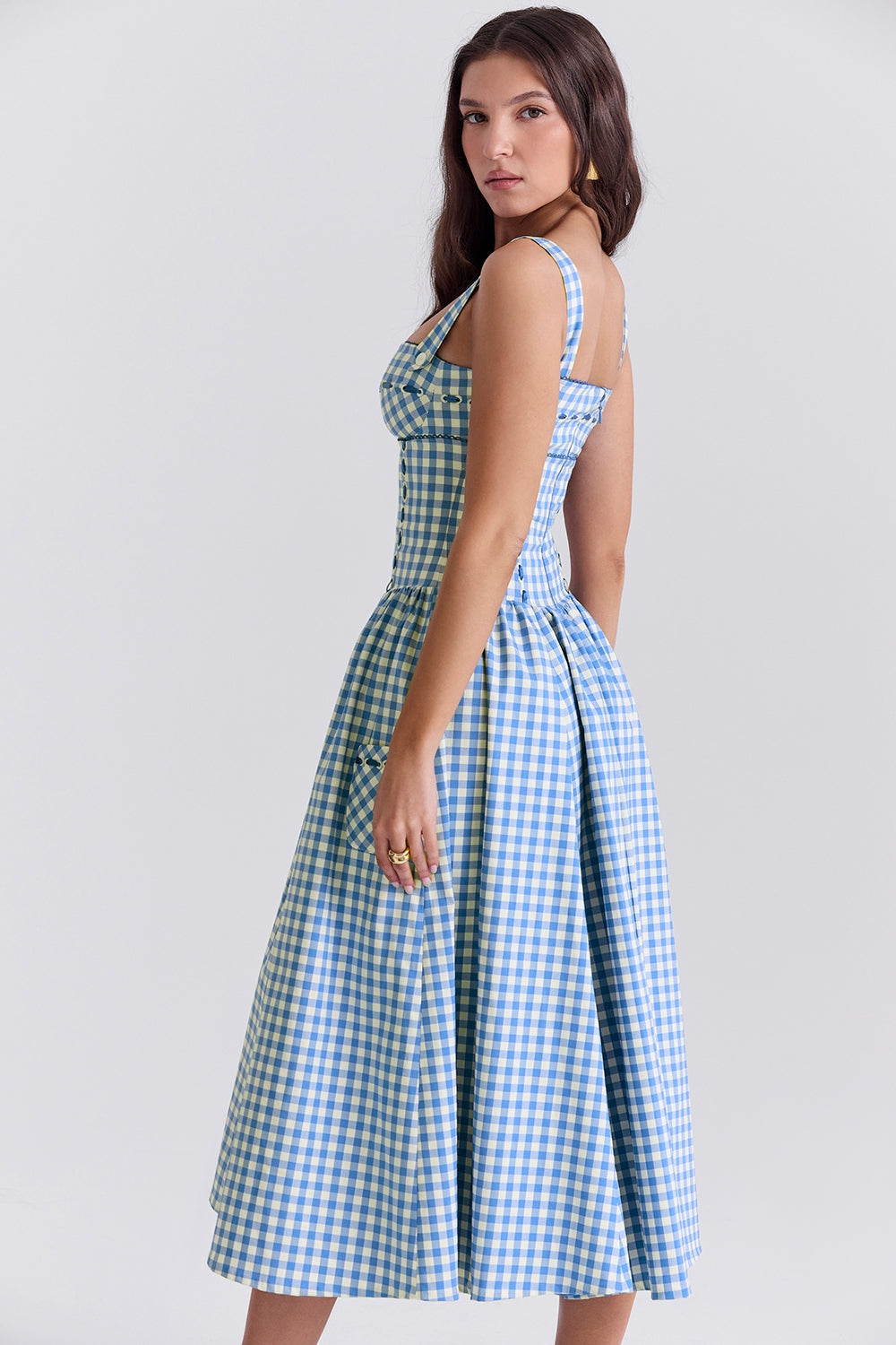 Gingham Midi Dress