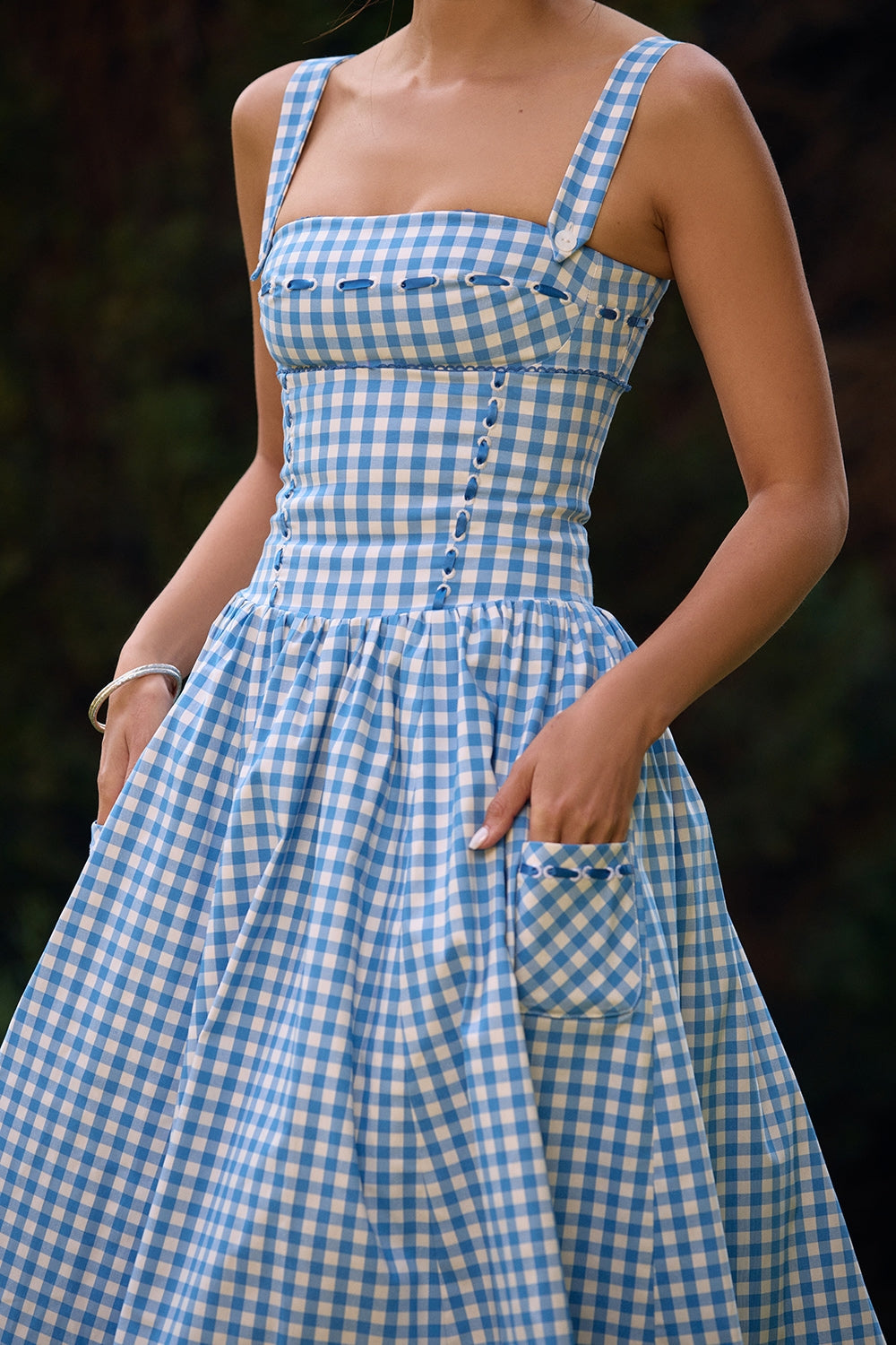 Gingham Midi Dress