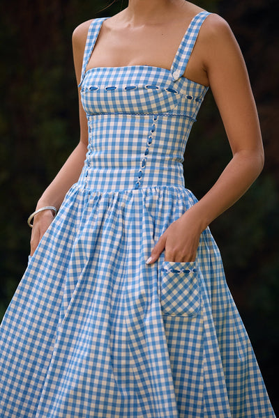 Gingham Midi Dress