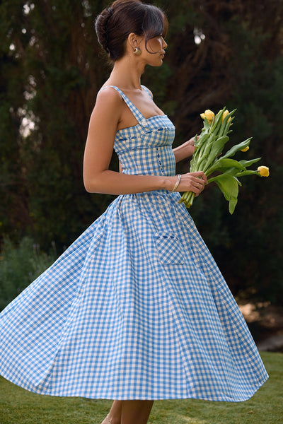 Gingham Midi Dress