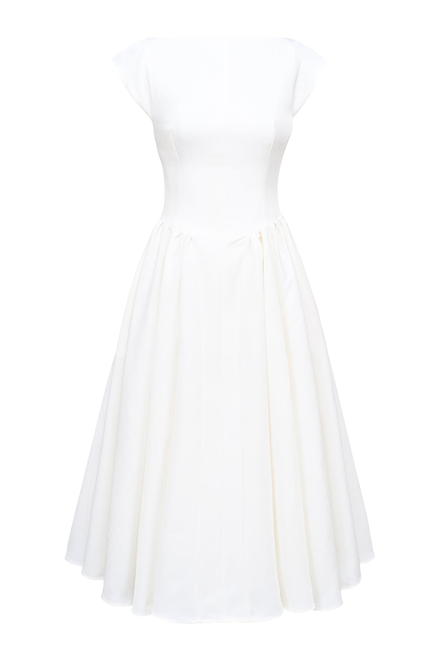 Backless Pleated Midi Dress - Evangeline