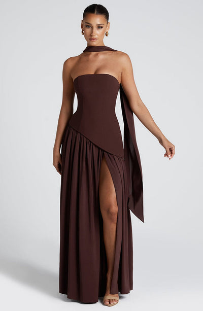 Slit Tulle Gown