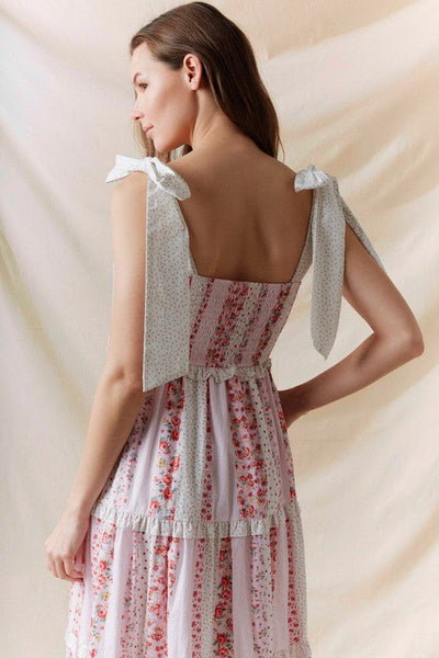 Floral Patchwork Midi Dress