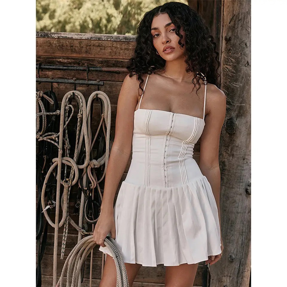 Pleated Mini Dress