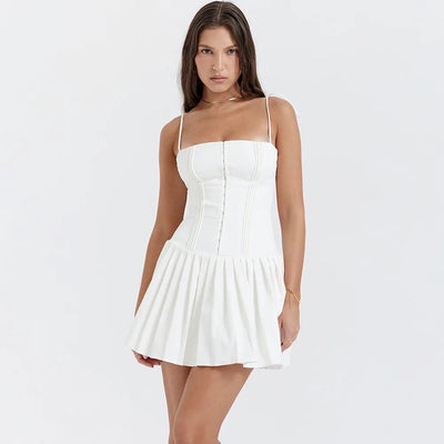 Pleated Mini Dress