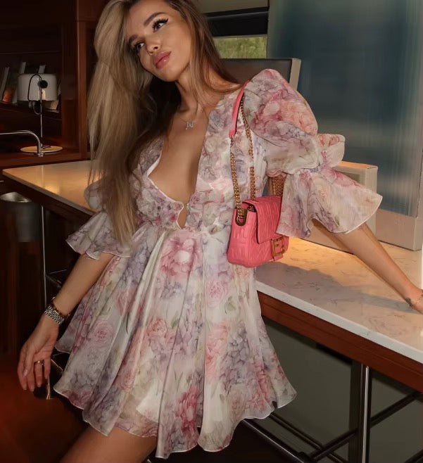 Rosette Mini Dress - Liana