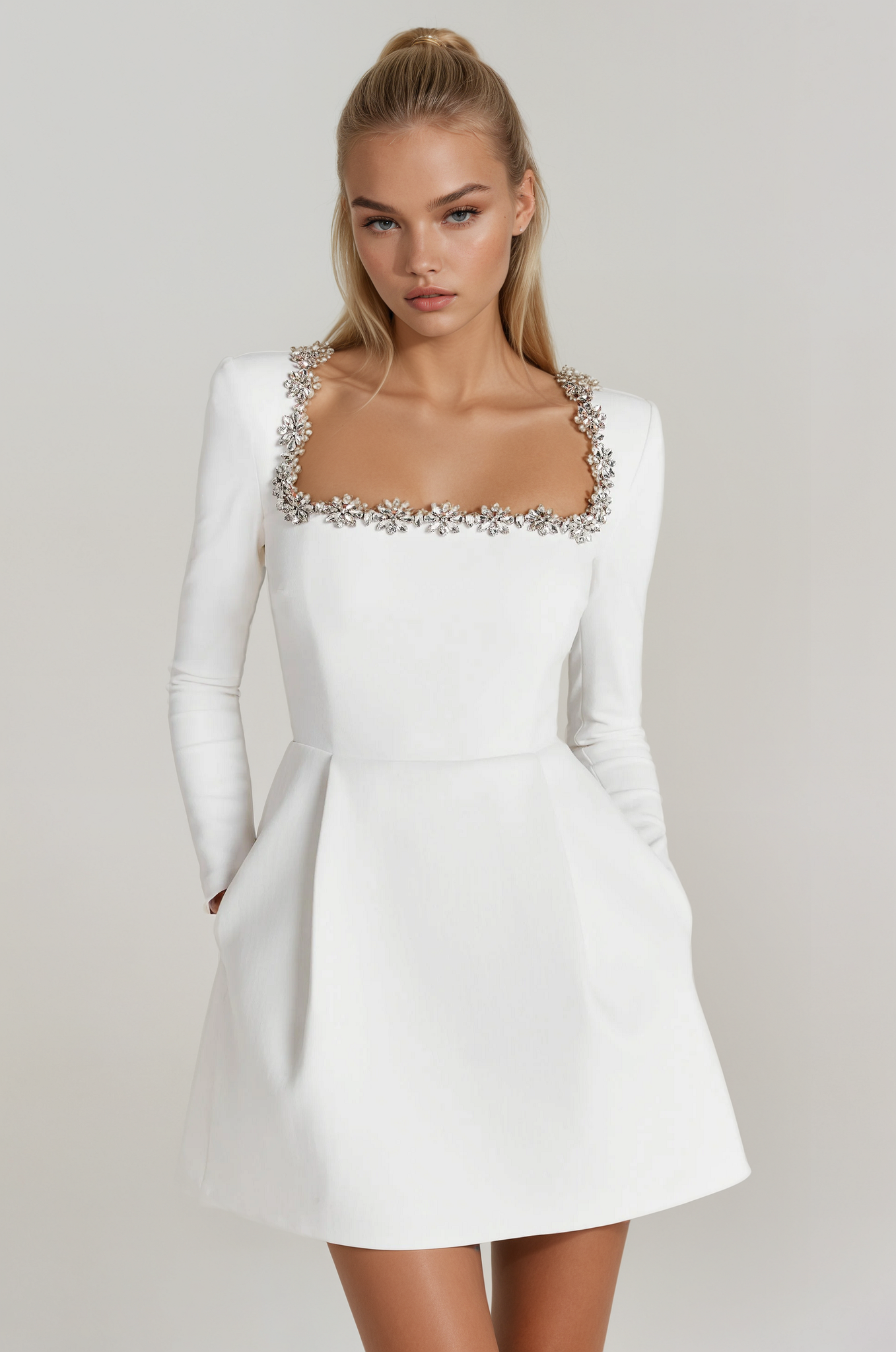 Embellished Mini Dress | Tazari