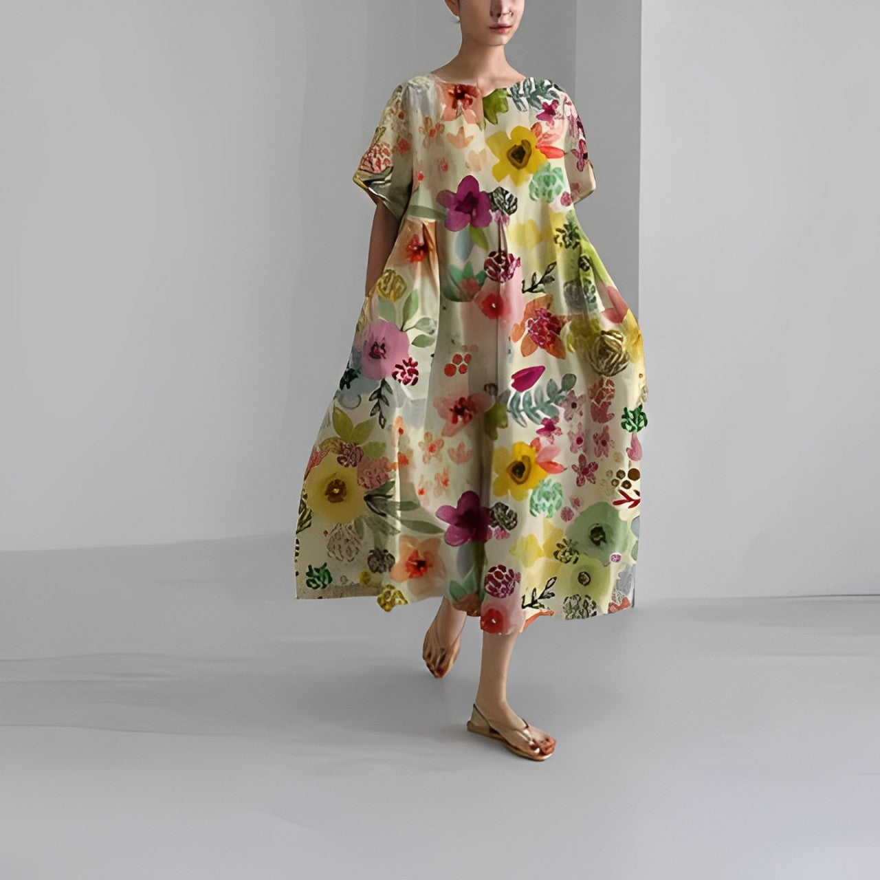 Floral Bohemian Dress - Amelia