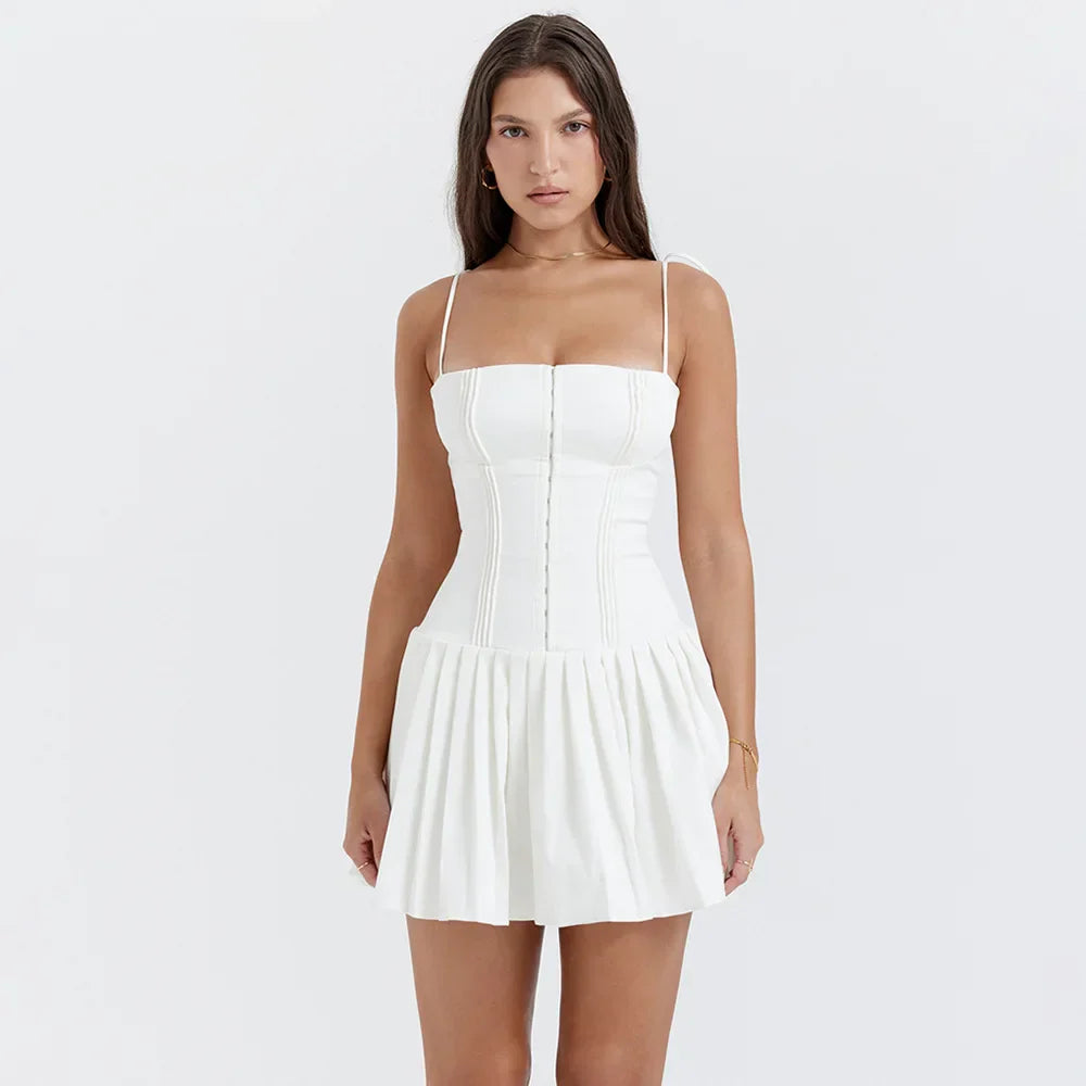 Pleated Mini Dress