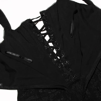 Pleated Black Mini Dress