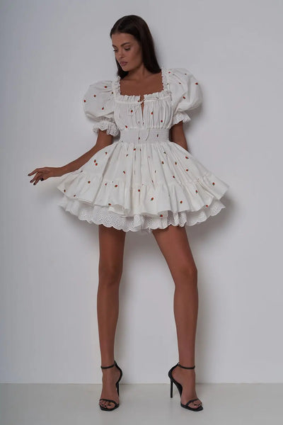Puff Sleeve Mini Dress