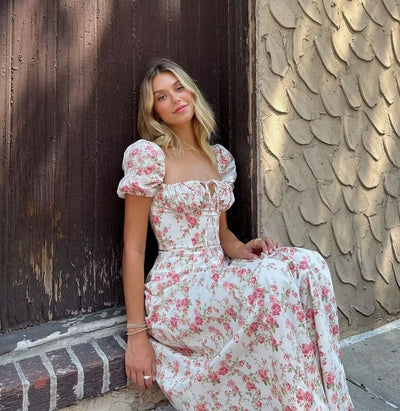 Floral Split Midi Dress - Adalyn