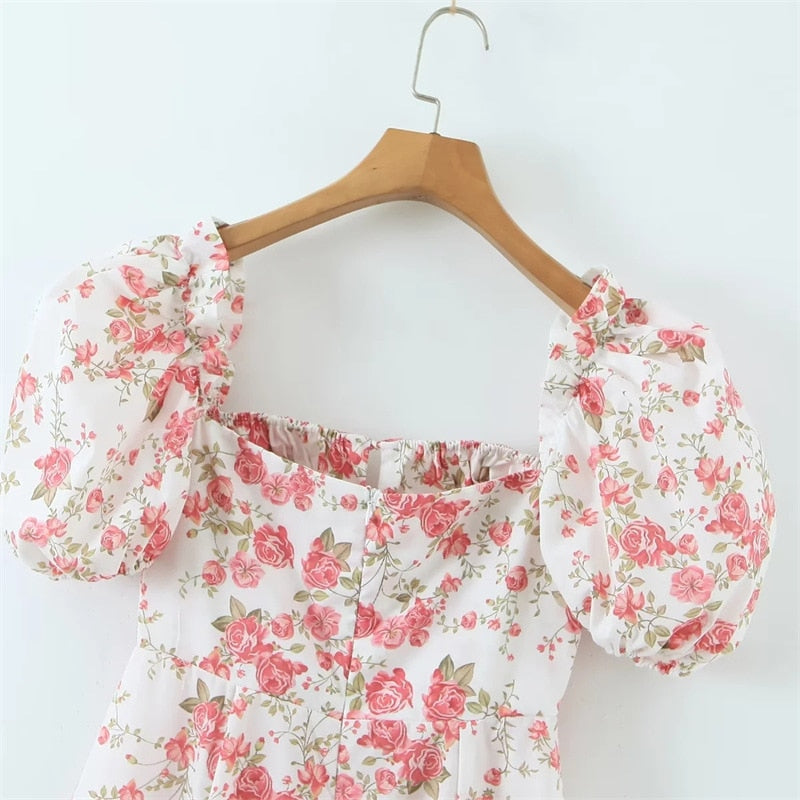 Floral Split Midi Dress - Adalyn