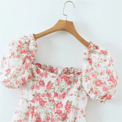 Floral Split Midi Dress - Adalyn
