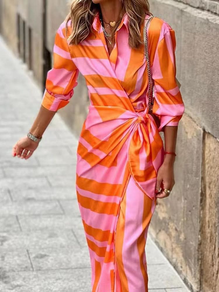 Wrap Print Dress