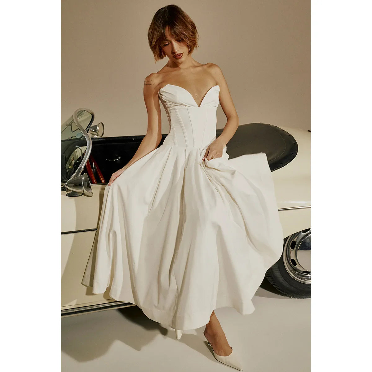 Adriana - Strapless Midi Dress