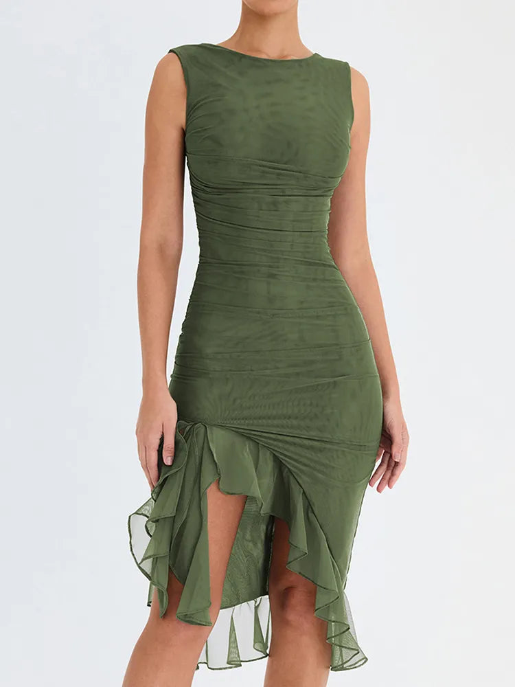 Ruffled Midi Dress